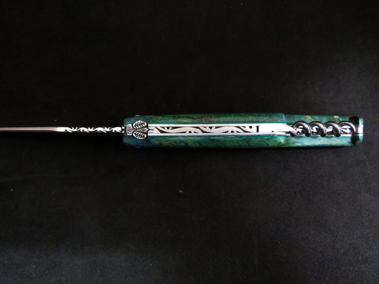 Laguiole forgé 14 cm 2 pièces tire-bouchon bois de peuplier