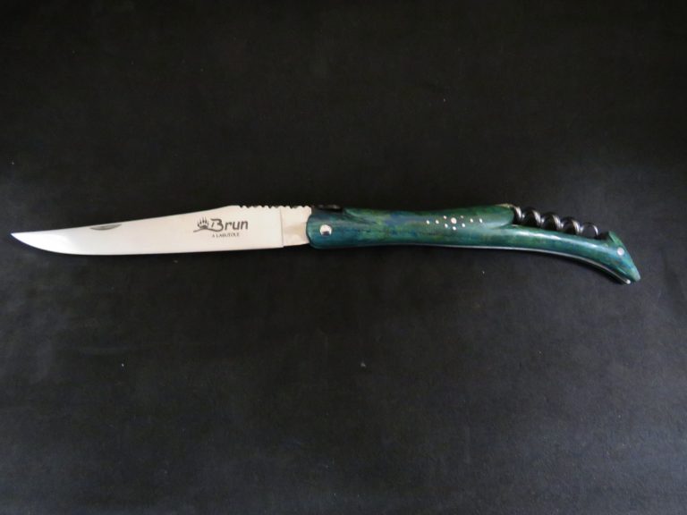 Laguiole forgé 14 cm 2 pièces tire-bouchon bois de peuplier