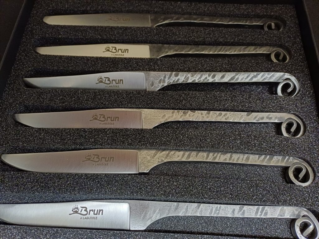 Boxed set 6 Laguiole table knives  “brut model”