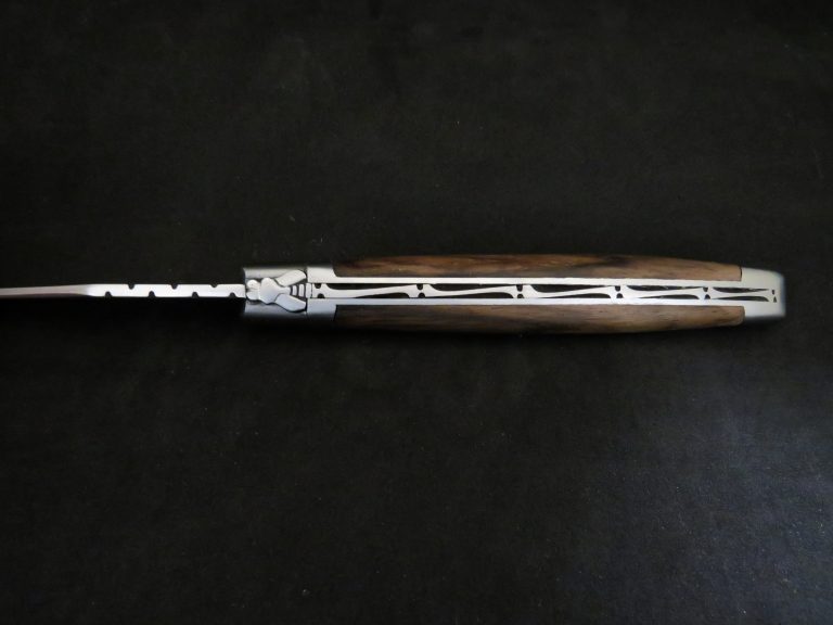 Laguiole 13 cm 1 pièce 2 mitres inox bois de noyer