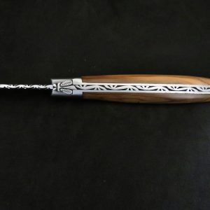 Couteau Laguiole forgé 13 cm 1 pièce 2 mitres inox bois d'olivier