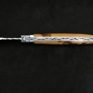 Couteau Laguiole forgé 13 cm 1 pièce 2 mitres inox bois de genévrier