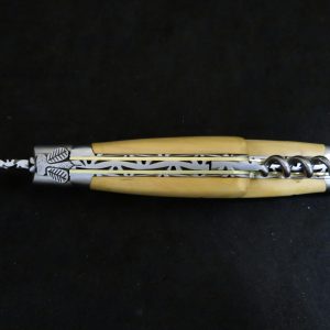 Laguiole forgé 12 cm 2 pièces tire-bouchon doubles platines ciselées bois de buis