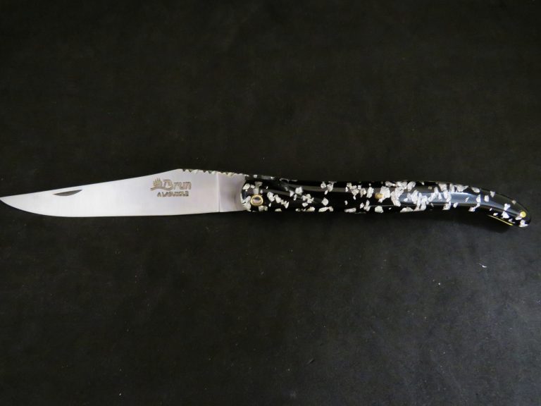 Laguiole 12 cm 1 pièce plein manche feuilles d&rsquo;argent