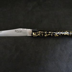 Laguiole 12 cm 1 pièce plein manche feuilles d'or