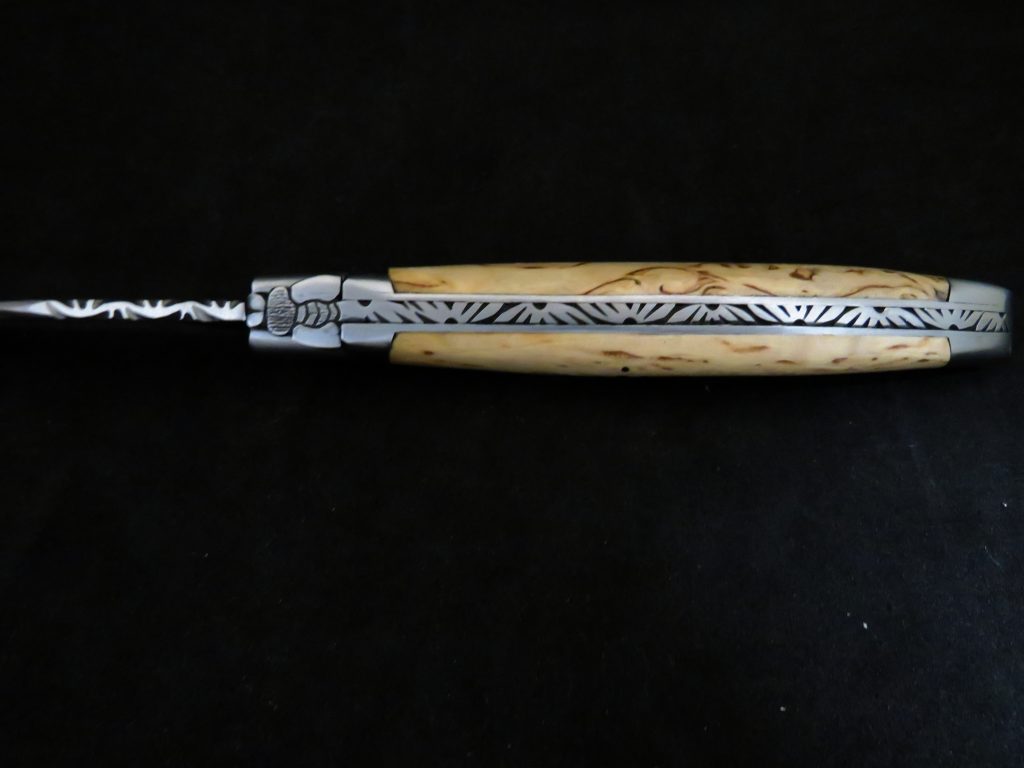Laguiole 12 cm 1 pièce 2 mitres inox bois de bouleau