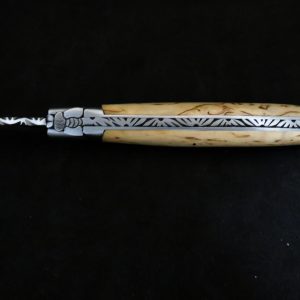 Laguiole 12 cm 1 pièce 2 mitres inox bois de bouleau