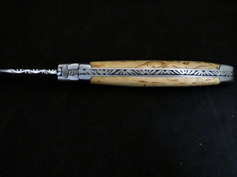 Laguiole 12 cm 1 pièce 2 mitres inox bois de bouleau