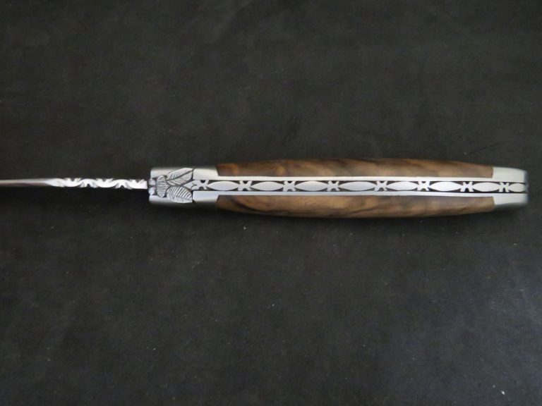 Laguiole 12 cm 1 pièce 2 mitres inox bois de noyer