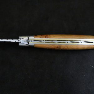 Laguiole 12 cm 1 pièce 2 mitres doubles platines inox bois de genévrier