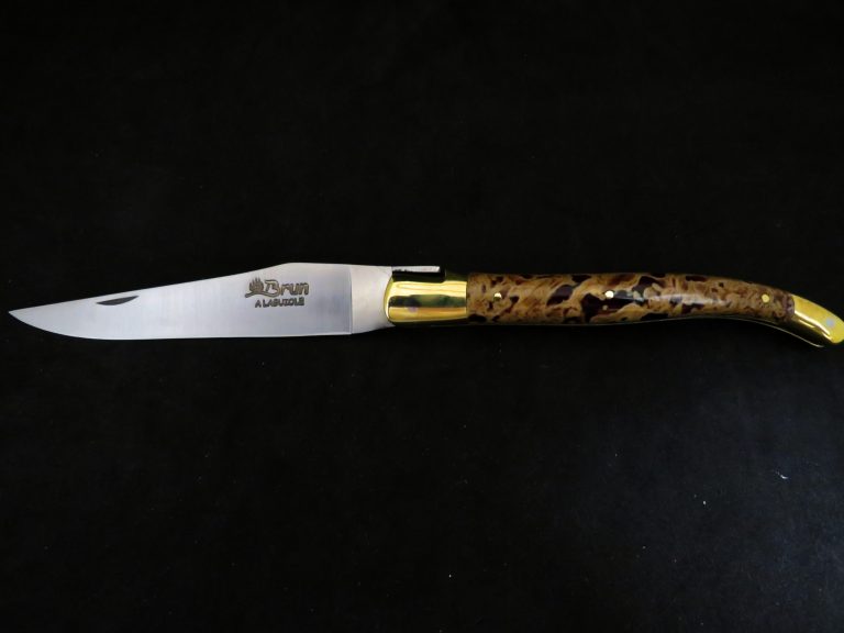 Laguiole 12 cm forgé pierre de lave modèle épuré